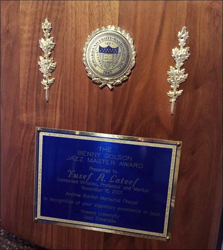 The Benny Golson Jazz Master Award was presented to Dr. Yusef Lateef