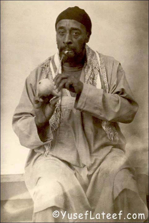 Dr. Yusef Lateef playing Algourdaphone double-reed instrument